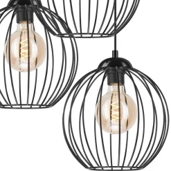 Hängelampe KARNA Metall Draht Schwarz 3-flammig verstellbar