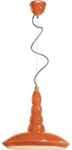 Hängelampe Keramik E27 rund D: 40 cm H: max. 137 cm