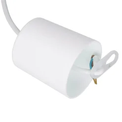 Hängelampe Kinder Metall Stoff E27 Weiß Blau