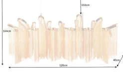 Hängelampe Klassisch Metall in Gold E14 120 cm lang