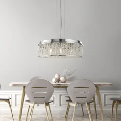 Hängelampe Kristall Ø 48 cm H: max. 135 cm verstellbar 7x G9