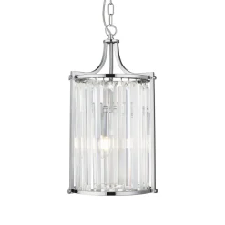 Hängelampe Kristall Ø 26 cm 2x E14 Glas Metall Jugendstil