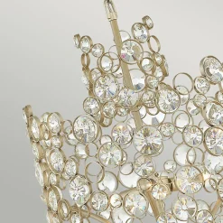 Hängelampe Kristall Metall in Blattsilber verstellbar