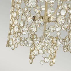 Hängelampe Kristall Metall in Blattsilber THYMI