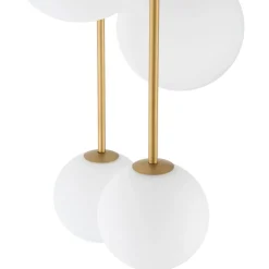 Hängelampe Kugelschirm Schwarz Weiß Gold 8x G9 Glas