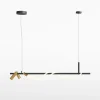 Hängelampe LED Aluminium in Schwarz Gold länglich YARA