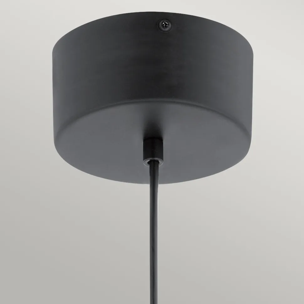 Hängelampe LED rund D: 20 cm Kugelschirm Schwarz