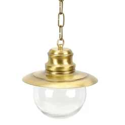 Hängelampe Messing Glas außen Maritim robust PELLA