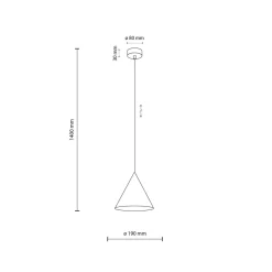 Hängelampe Metall Ø 19 cm H: max. 155 cm verstellbar E27 Mint