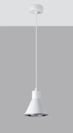 Hängelampe Metall Ø 14 cm Weiß ES111 Retro Design