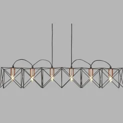 Hängelampe Metall 110 cm lang H: max. 145 cm Schwarz Kupfer