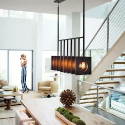 Hängelampe Metall E27 H: max. 142,9 cm länglich Modern