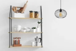 Hängelampe Metall E27 rund Ø25 cm Schwarz Retro Design