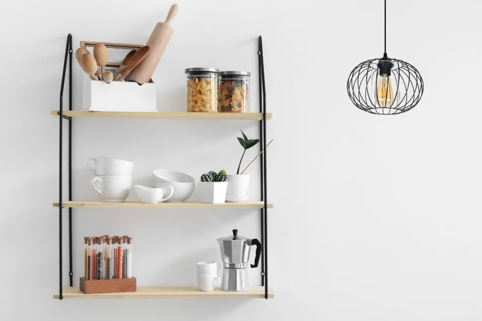 Hängelampe Metall E27 rund Ø25 cm Schwarz Retro Design