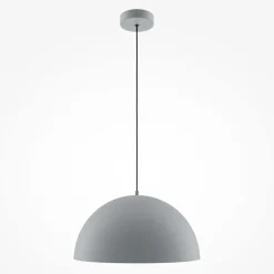 Hängelampe Metall E27 rund D: 35 cm H: max. 320 cm Grau