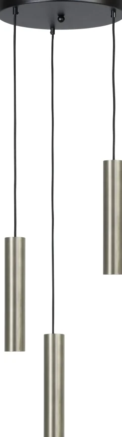 Hängelampe Metall 3-flammig Nickel Schwarz GU10 ERION