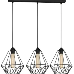 Hängelampe Metall 3-flammig Retro Esstisch Küche