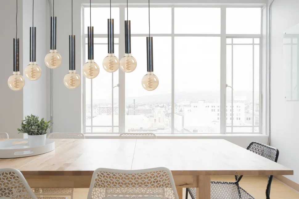 Hängelampe Metall für E27 Schwarz Öl-Effekt Esstisch