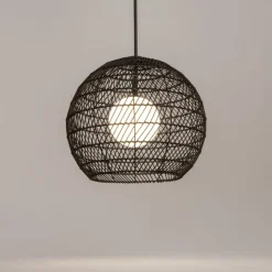 Hängelampe Metall Glas Ø 40 cm rund H: max. 358 cm G9