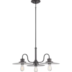 Hängelampe Metall Glas 3-flammig Esszimmer ALNILLA