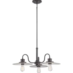 Hängelampe Metall Glas 3-flammig Esszimmer ALNILLA