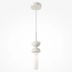 Hängelampe Metall Glas G9 D: 10 cm rund Modern MARIA