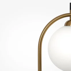 Hängelampe Metall Glas H: max. 204 cm in Messing Weiß