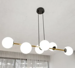 Hängelampe Metall Glas Kugelschirme E14 dekorativ