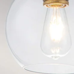 Hängelampe Metall Glas rund D: 21,6 cm H: max. 196,9 cm E27