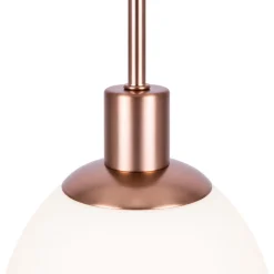 Hängelampe Metall Glas rund D: 15 cm H: max. 153 cm E14