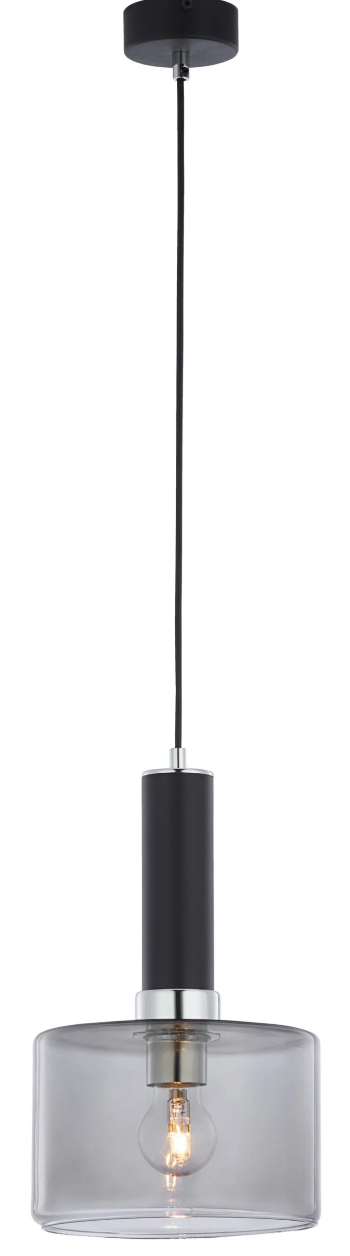 Hängelampe Metall Glas schlicht Ø20cm rund Modern