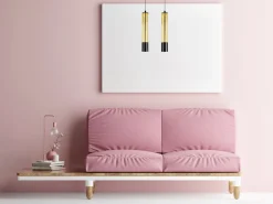 Hängelampe Metall GU10 35 cm lang Schwarz Gold stilvoll