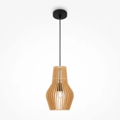 Hängelampe Metall Holz D: 20 cm H: max. 333,5 cm E27