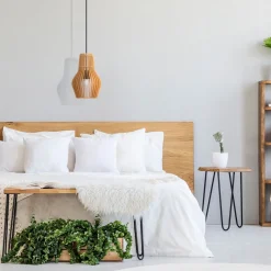 Hängelampe Metall Holz D: 20 cm H: max. 333,5 cm E27