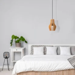 Hängelampe Metall Holz D: 20 cm H: max. 333,5 cm E27