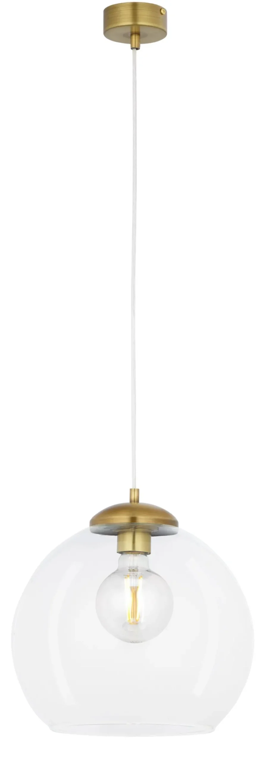 Hängelampe Metall in Messing Glas E27 stilvoll