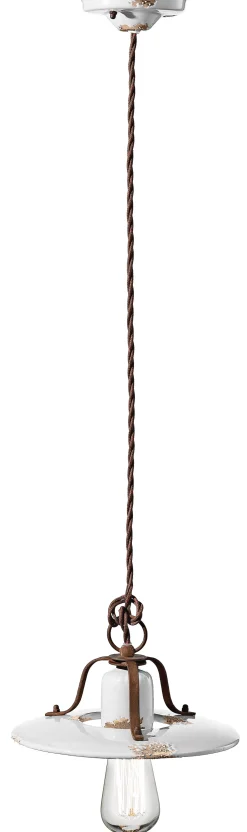 Hängelampe Metall Keramik E27 rund D: 25 cm NICOLA