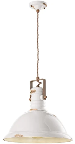 Hängelampe Metall Keramik D: 40 cm rund H: max. 156 cm