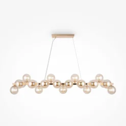 Hängelampe Metall Rauchglas H: max. 133,9 cm G9 Modern