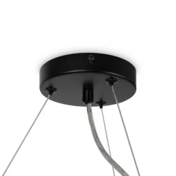 Hängelampe Metall Rauchglas G9 69 cm breit Kugel Schirm