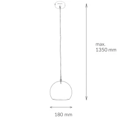Hängelampe Metall rund Retro Chrom Kugelschirm