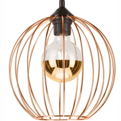 Hängelampe Metall Schwarz Kupfer Ø 24 cm verstellbar Retro