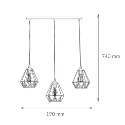 Hängelampe Metall Schwarz geometrisch Retro Esstisch