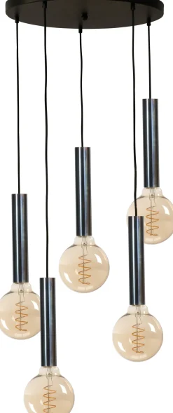 Hängelampe Metall Schwarz Öl-Effekt verstellbar für E27