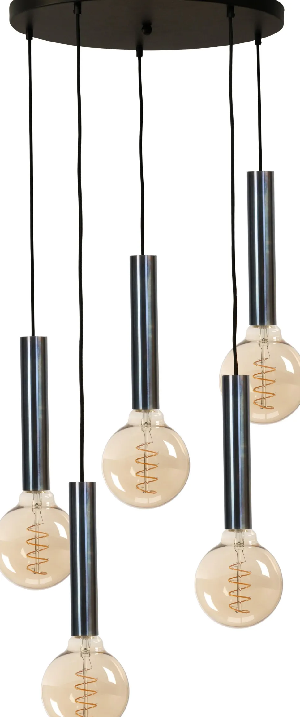 Hängelampe Metall Schwarz Öl-Effekt verstellbar für E27