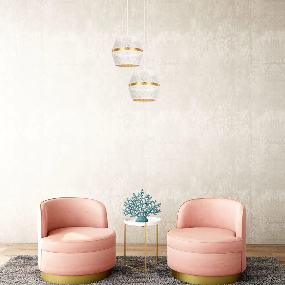 Hängelampe Metall Schwarz Gold E27 70 cm lang 3-flammig