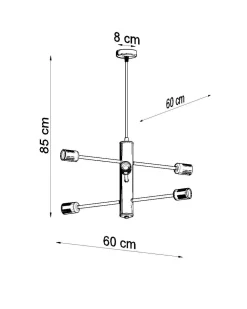 Hängelampe Metall Schwarz 6-flammig E27 Esstisch