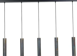 Hängelampe Metall verstellbar länglich Schwarz Öl-Effekt