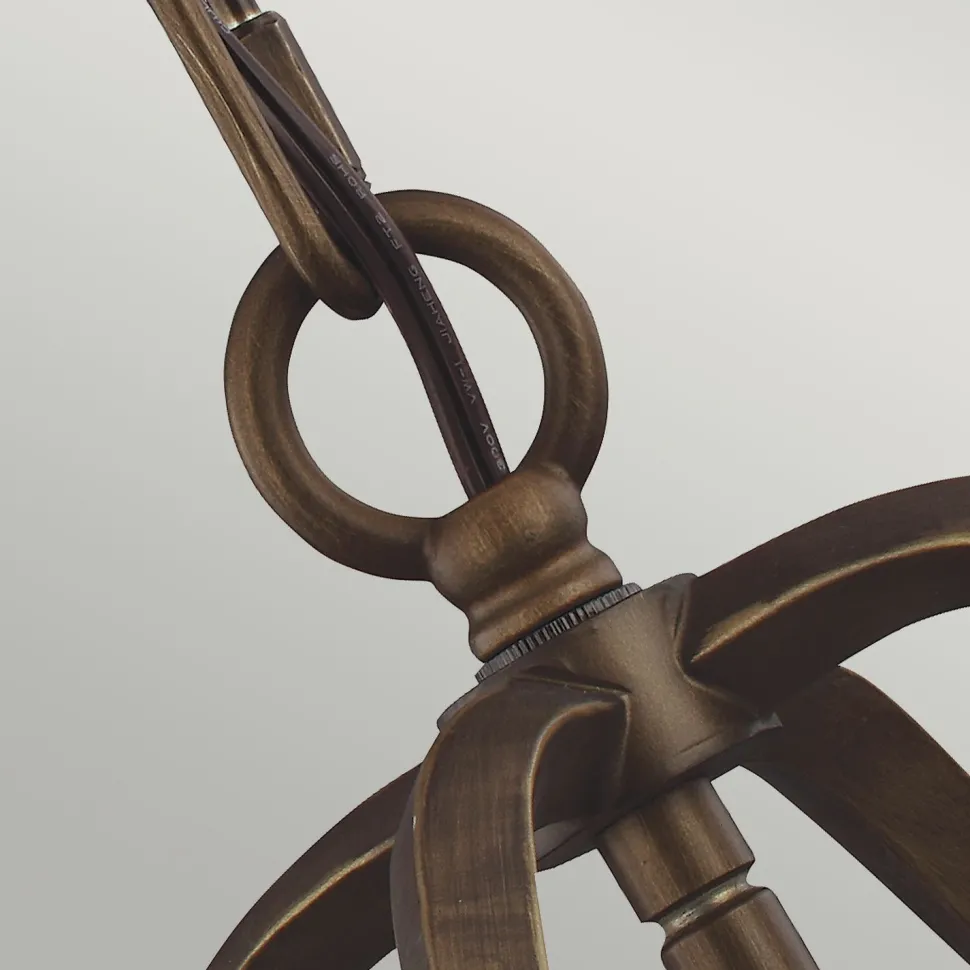 Hängelampe Metall Vintage Rustikal in Messing antik