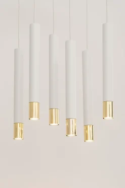 Hängelampe Metall Weiß Gold Modern elegant THEANO